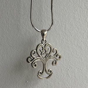 Silver Necklace with Tree Pendant